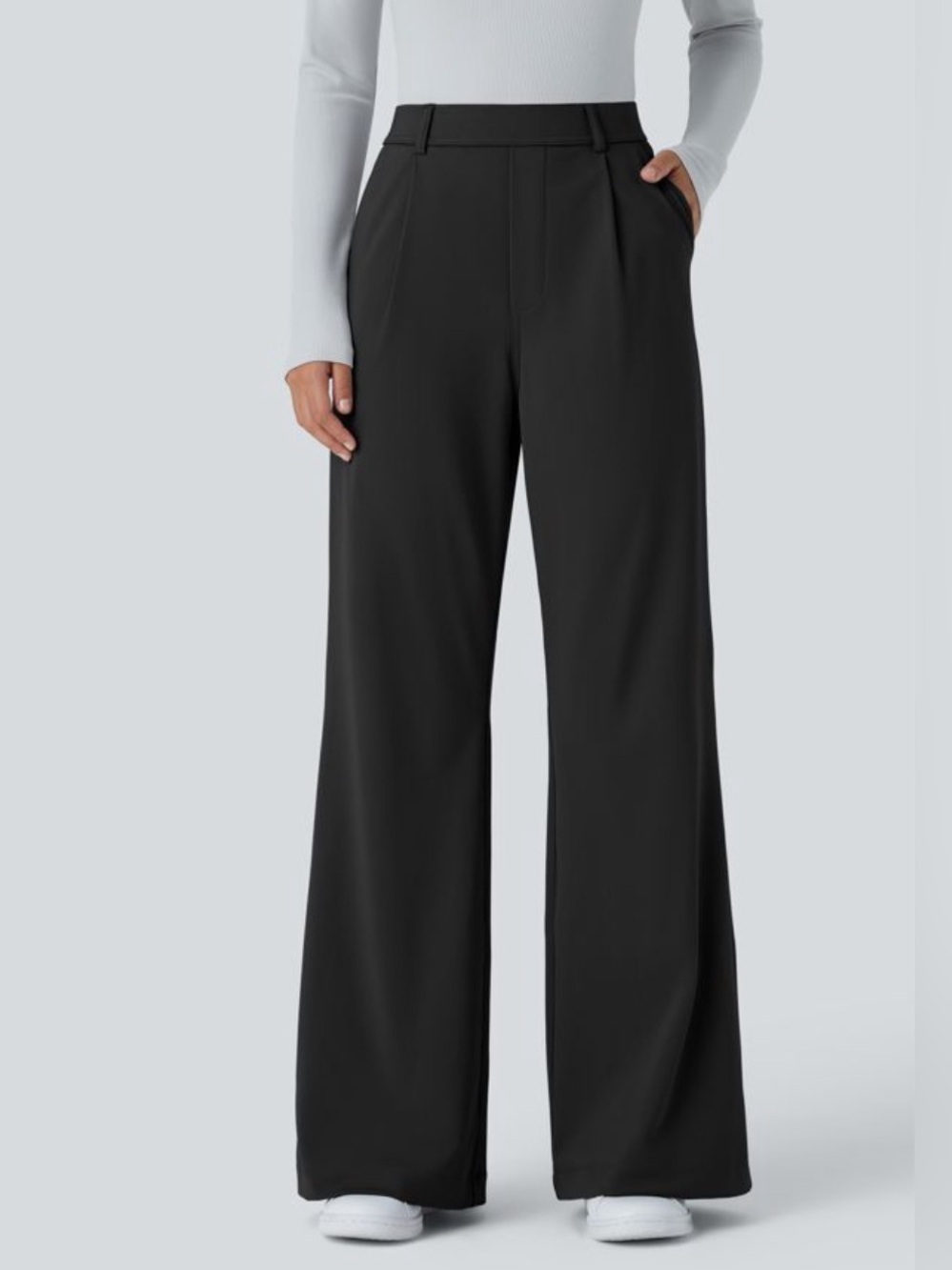 Halara Flex™ DayStretch High Waisted Pocket Work Flare Pants Black Size Large